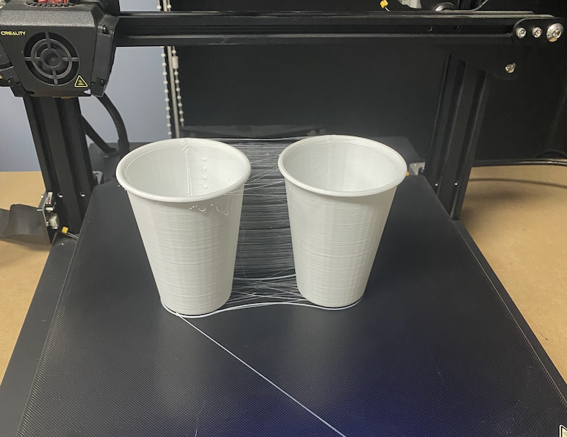 3D printed Uuvipak cups prototypes to test stackability and weight